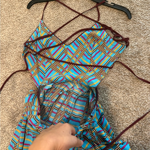 Urban Outfitters Blue and Brown Backless Dress - Picture 2 of 3